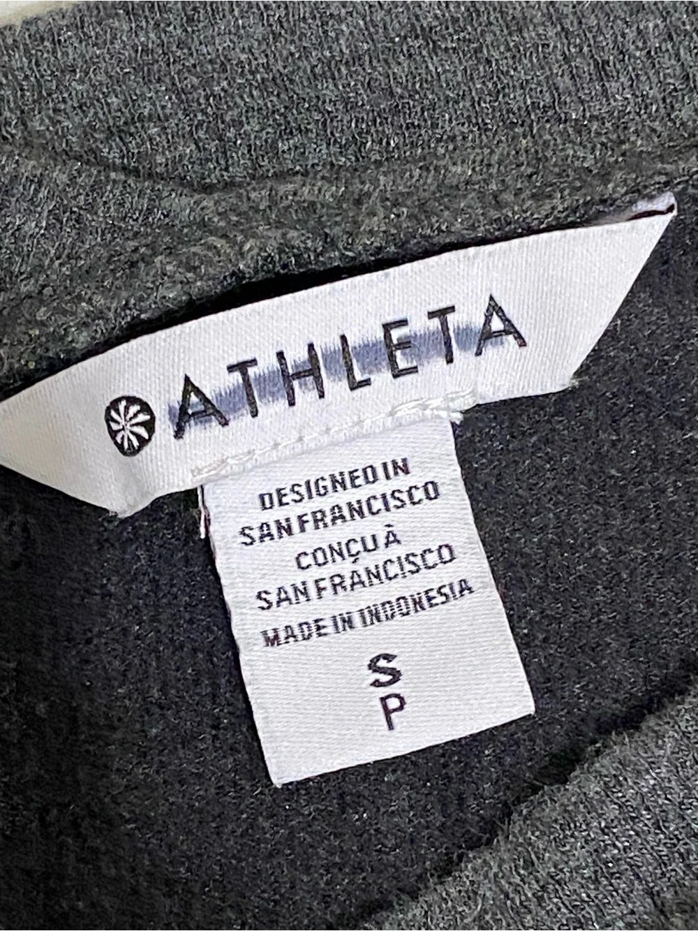 Athleta Charcoal Gray V-Neck Pullover Long Sleeve Sweatshirt Size S